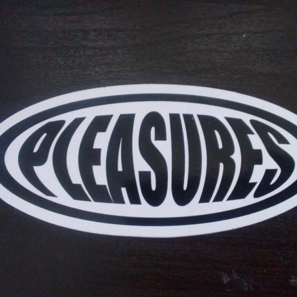 Pleasures 90s Bubble Font Logo Sticker
